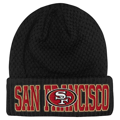 Youth Outerstuff Black San Francisco 49ers Heat Check Cuffed Knit Hat