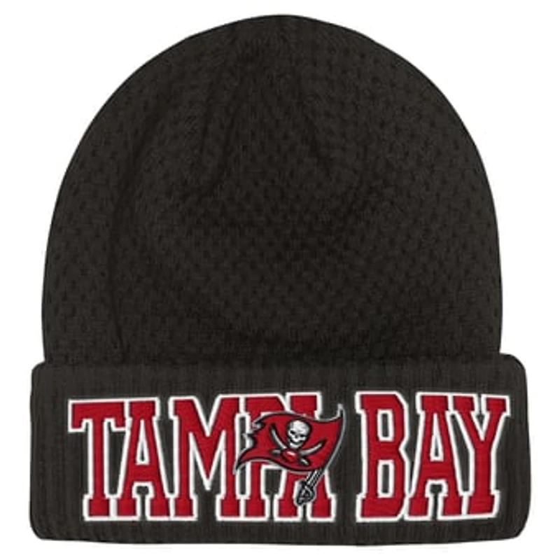 Youth Outerstuff Pewter Tampa Bay Buccaneers Heat Check Cuffed Knit Hat