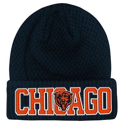 Youth Outerstuff Navy Chicago Bears Heat Check Cuffed Knit Hat