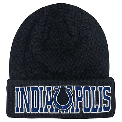 Youth Outerstuff Navy Indianapolis Colts Heat Check Cuffed Knit Hat