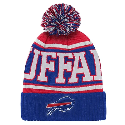 Preschool Outerstuff Royal Buffalo Bills True Edge Cuffed Knit Hat with Pom