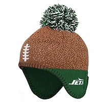 Infant Outerstuff Brown New York Jets Football Head Knit Hat