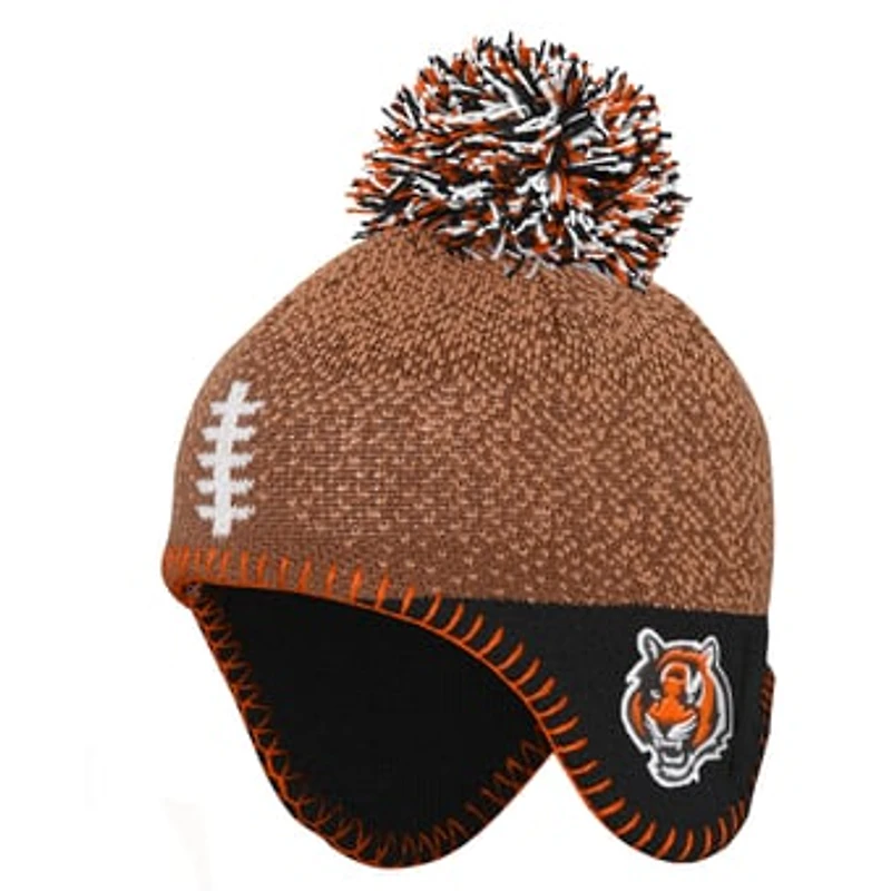 Infant Outerstuff Brown Cincinnati Bengals Football Head Knit Hat