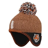 Infant Outerstuff Brown Cincinnati Bengals Football Head Knit Hat