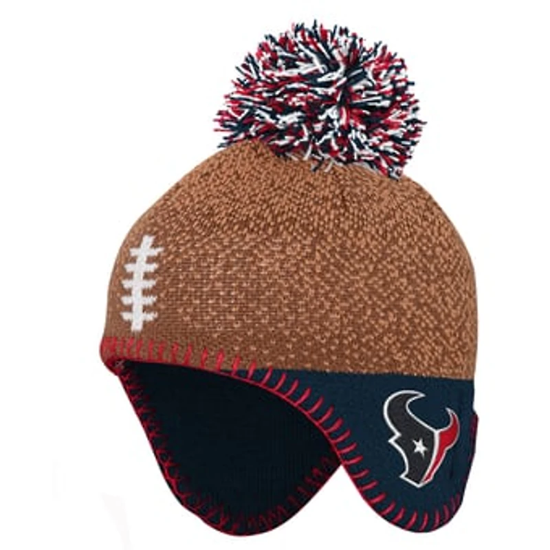 Infant Outerstuff Brown Houston Texans Football Head Knit Hat