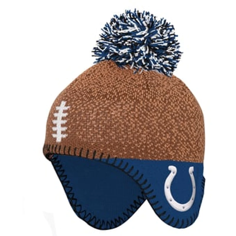 Infant Outerstuff Brown Indianapolis Colts Football Head Knit Hat