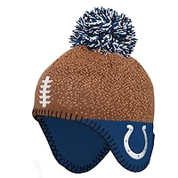 Infant Outerstuff Brown Indianapolis Colts Football Head Knit Hat