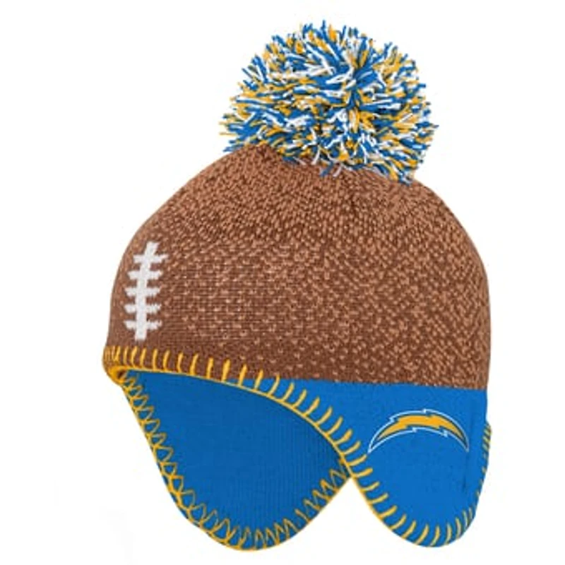 Preschool Outerstuff Brown Los Angeles Chargers Football Head Knit Hat