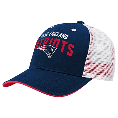 Preschool Navy/White New England Patriots Core Lockup Trucker Adjustable hat