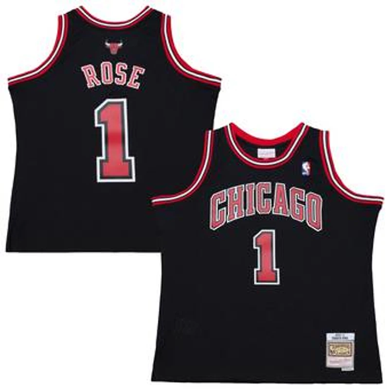 Men's Mitchell & Ness Derrick Rose Black Chicago Bulls Big & Tall 2010/11 Swingman Jersey