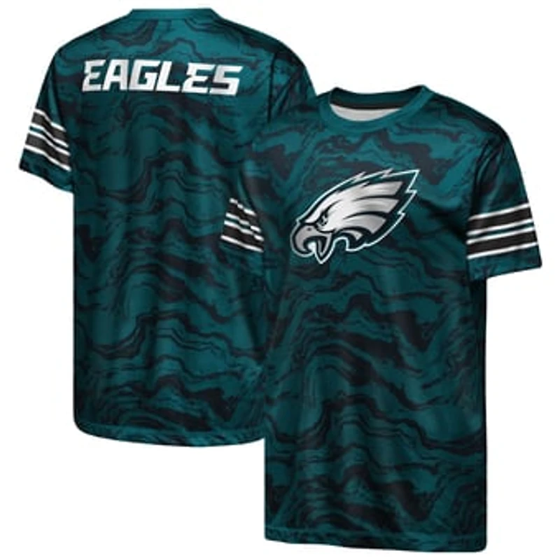 Youth Outerstuff  Midnight Green Philadelphia Eagles Slant Route Performance T-Shirt