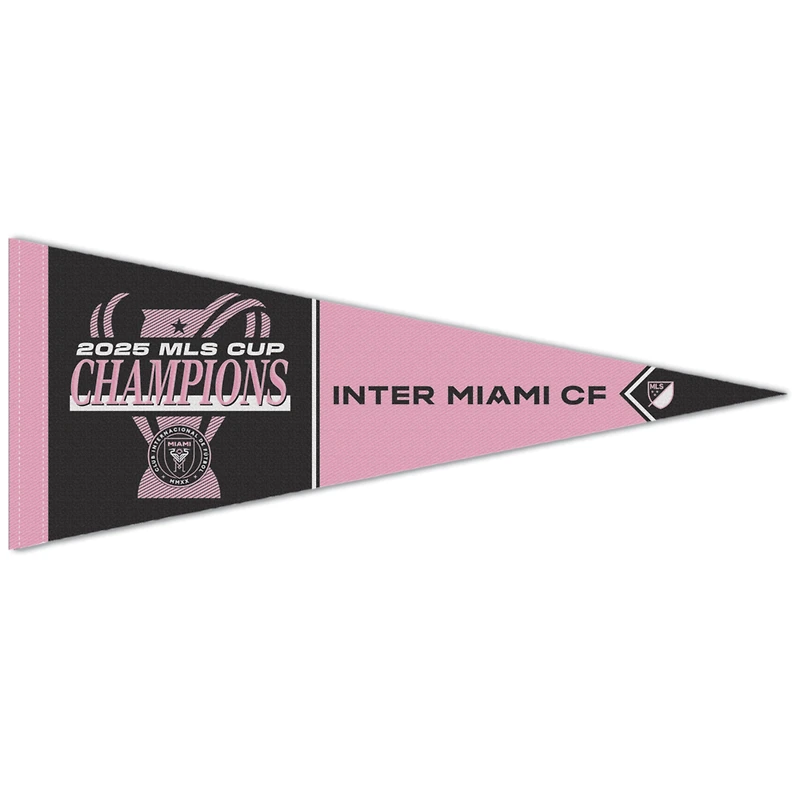 WinCraft Inter Miami CF 2025 MLS Cup Champions Locker Room 12" x 30" Celebration Premium Pennant