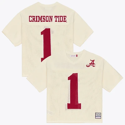 Unisex Mitchell & Ness Cream Alabama Crimson Tide Retro Roots Sweater Jersey