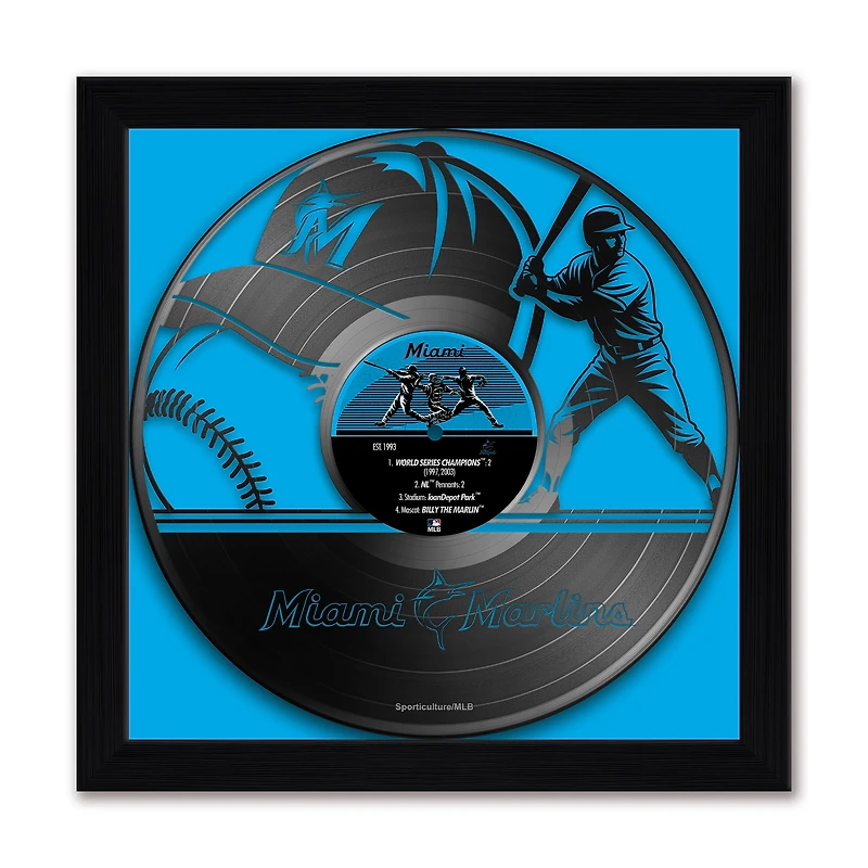 Miami Marlins Framed 13" x 13" Vinyl Record Art Print