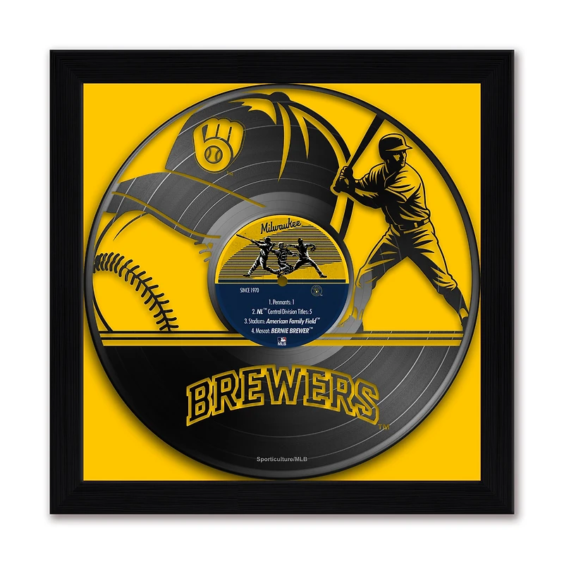 Milwaukee Brewers Framed 13" x 13" Vinyl Record Art Print