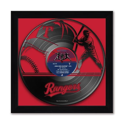 Texas Rangers Framed 13" x 13" Vinyl Record Art Print
