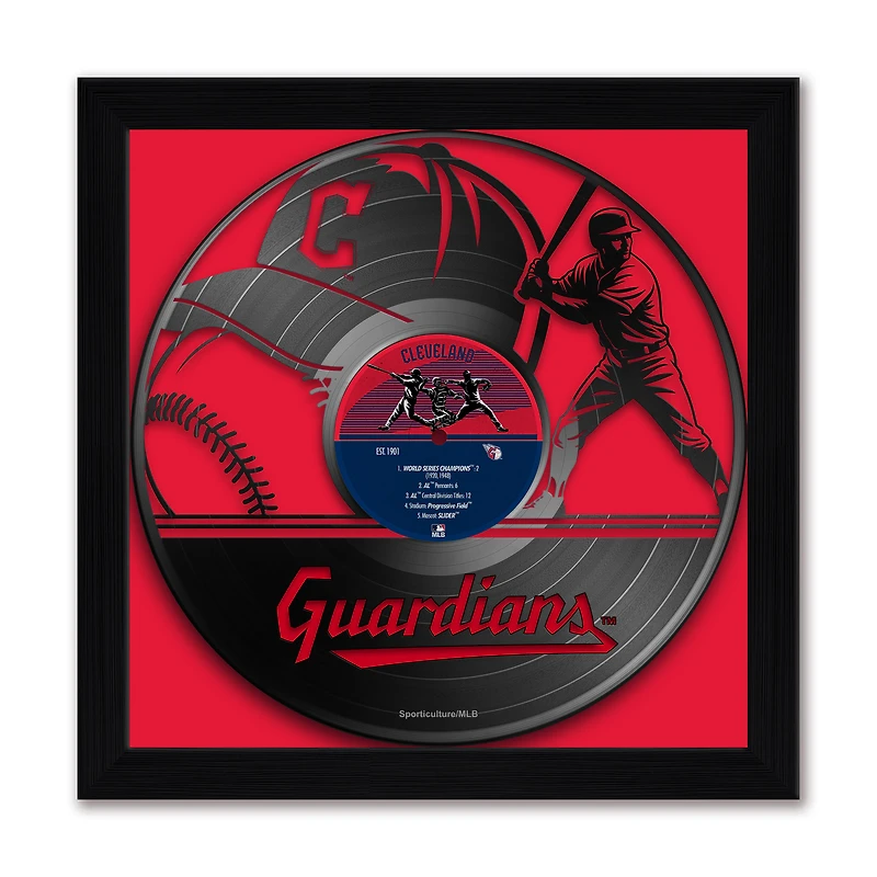 Cleveland Guardians Framed 13" x 13" Vinyl Record Art Print