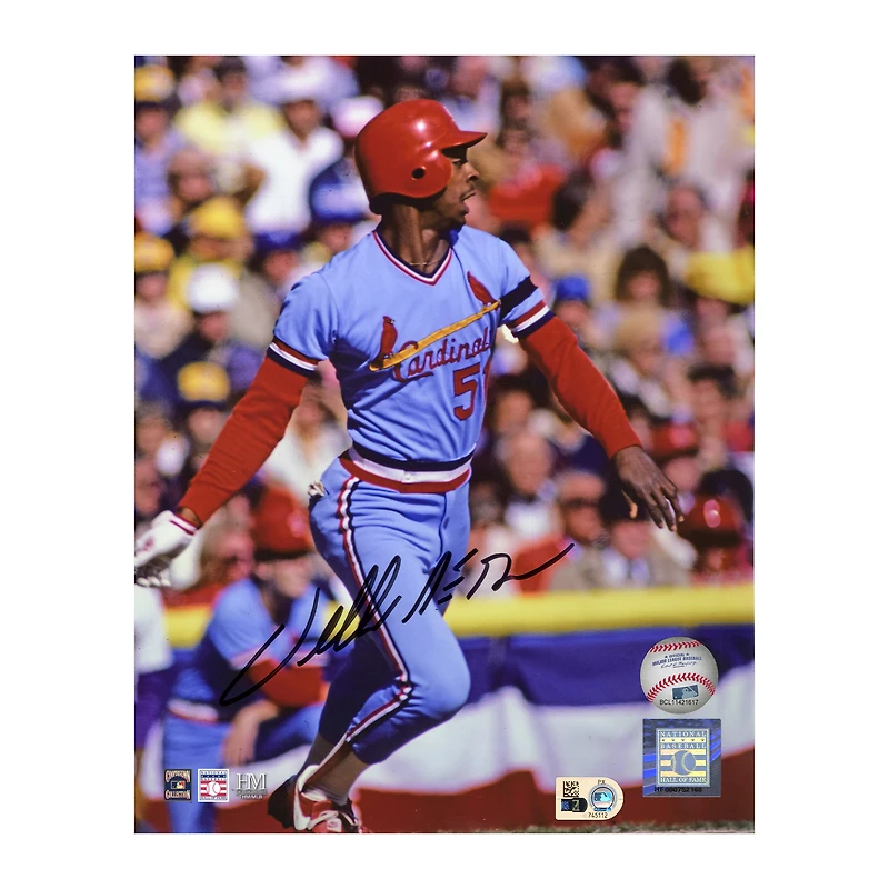 Willie McGee St. Louis Cardinals Autographed Hitting Photograph