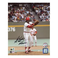 Al Hrabosky St. Louis Cardinals Autographed Pitching Photograph with "The Mad Hungarian" Inscription