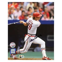 Tom Herr St. Louis Cardinals Autographed Hitting Photograph