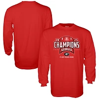Unisex Blue 84  Red Georgia Bulldogs 2025 SEC Football Champions Locker Room Long Sleeve T-Shirt