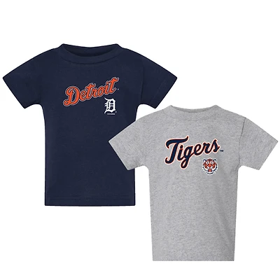 Toddler  Navy/Gray Detroit Tigers Logo 2-Pack T-Shirt Set