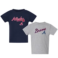 Toddler  Navy/Gray Atlanta Braves Logo 2-Pack T-Shirt Set
