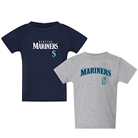 Toddler  Navy/Gray Seattle Mariners Logo 2-Pack T-Shirt Set
