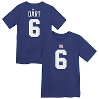 Preschool Nike Jaxson Dart Royal New York Giants Player Name & Number T-Shirt