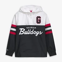 Men's Mitchell & Ness  Black Georgia Bulldogs Head Coach Lightweight Anorak Half-Zip Windbreaker