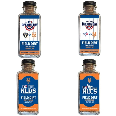 New York Mets Game-Used Four Dirt Jar Bundle