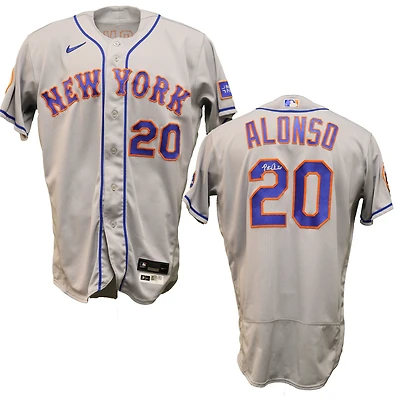 Pete Alonso New York Mets Autographed Game-Used #20 Gray Nike Jersey from May 25th and 27th, 2023