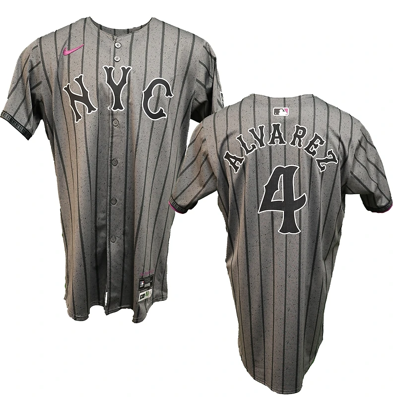 Francisco Alvarez New York Mets Game-Used #4 Graphite Nike Jersey from August 3rd, 2025