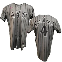 Francisco Alvarez New York Mets Game-Used #4 Graphite Nike Jersey from August 3rd, 2025