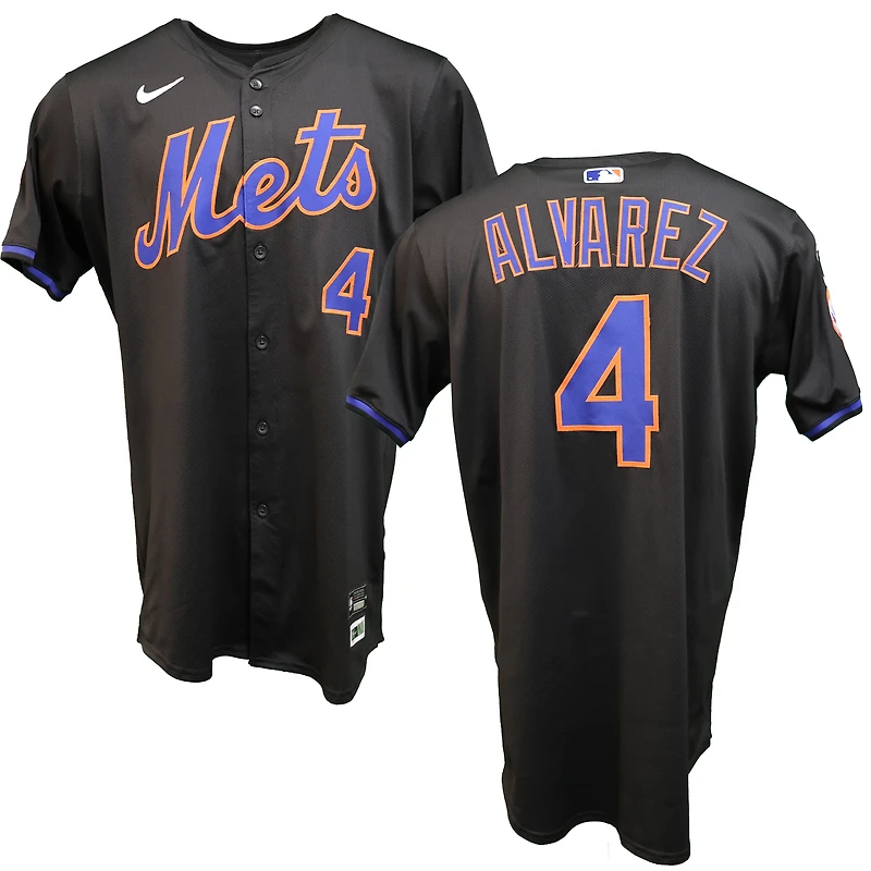 Francisco Alvarez New York Mets Game-Used #4 Black Nike Jersey from August 15th, 2025