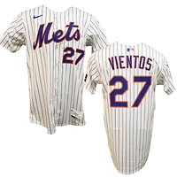 Mark Vientos New York Mets Game-Used #27 White Nike Jersey from July 3rd and 6th, 2025