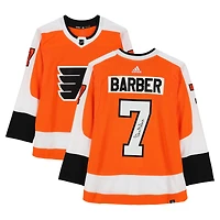 Bill Barber Philadelphia Flyers Autographed Orange adidas Jersey