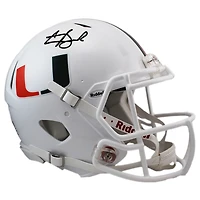 Carson Beck Miami Hurricanes Autographed Riddell Speed Authentic Helmet