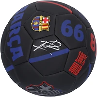 Pedri Barcelona Autographed Black Logo Soccer Ball