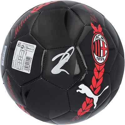Zlatan Ibrahimovic AC Milan Autographed Black Puma Logo Soccer Ball