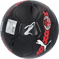 Zlatan Ibrahimovic AC Milan Autographed Black Puma Logo Soccer Ball