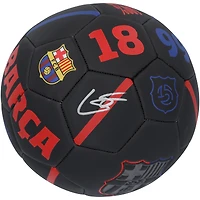 Gavi Barcelona Autographed Black Logo Soccer Ball