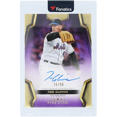 Tom Glavine New York Mets Autographed 2024 Topps Five Star Purple #FSA-TGL #35/50 Card