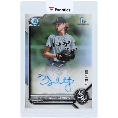 Noah Schultz Chicago White Sox Autographed 2022 Bowman Chrome 1st Bowman Refractor #CDA-NSZ #479/499 Card