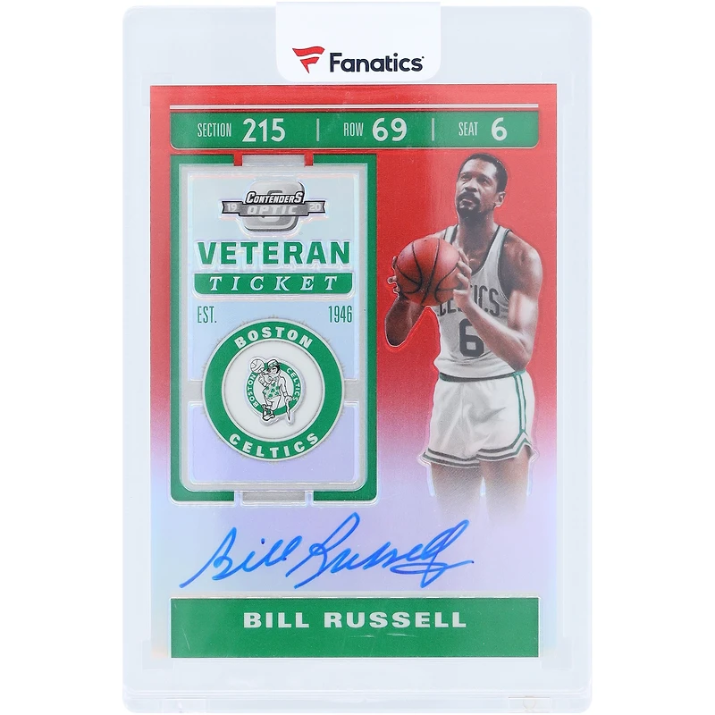Bill Russell Boston Celtics Autographed 2019-20 Panini Contenders Optic Veteran Ticket Red #VT-BRS #17/25 Card