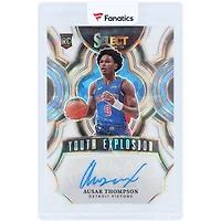 Ausar Thompson Detroit Pistons Autographed 2023-24 Panini Select White Ice Prizm #YE-ASR #3/25 Rookie Card