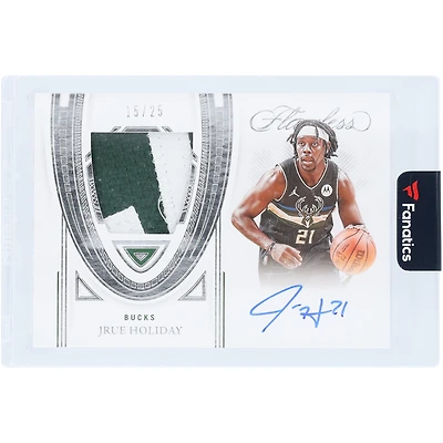 Jrue Holiday Milwaukee Bucks Autographed 2021-22 Panini Flawless Dual-Color Game-Used Relic #FPA-JHD #15/25 Card
