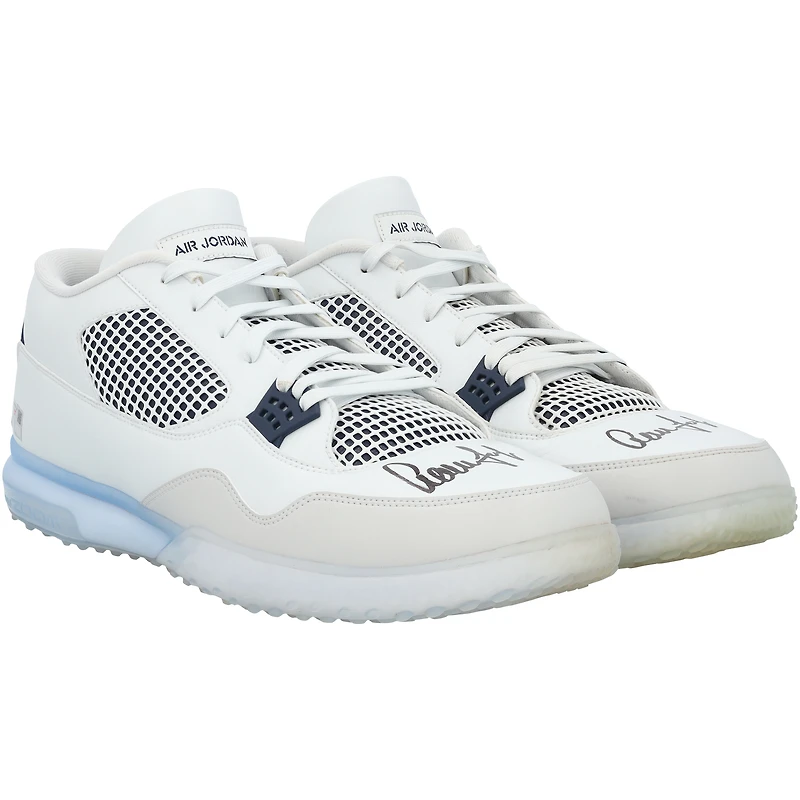Aaron Judge New York Yankees Autographed Player-Worn White/Navy Jordan Shoes from the 2025 MLB Season