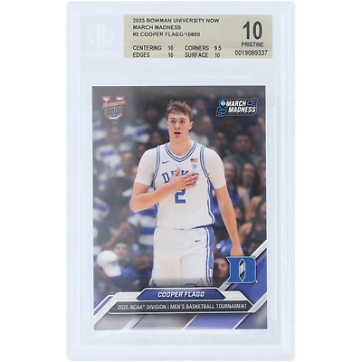 Cooper Flagg Duke Blue Devils 2025 Bowman University Now March Madness #2 BGS Authenticated 10 Card - 10,9.5,10,10 Subgrades