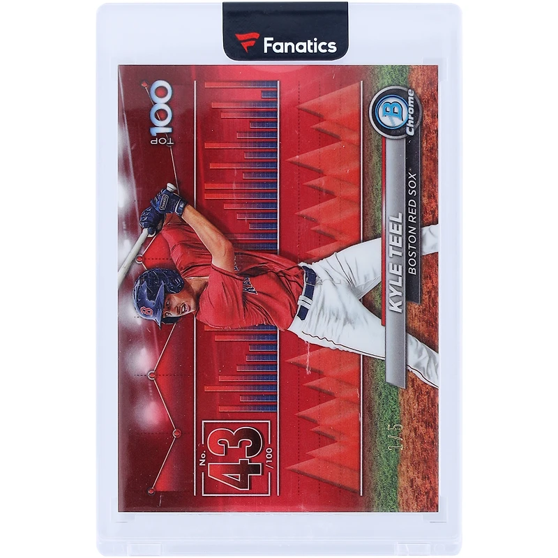 Kyle Teel Boston Red Sox 2024 Bowman Chrome Top 100 Prospects Red Refractor #BTP-43 #1/5 Card